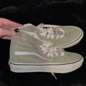 Vans Sage and White High-Top Sneakers